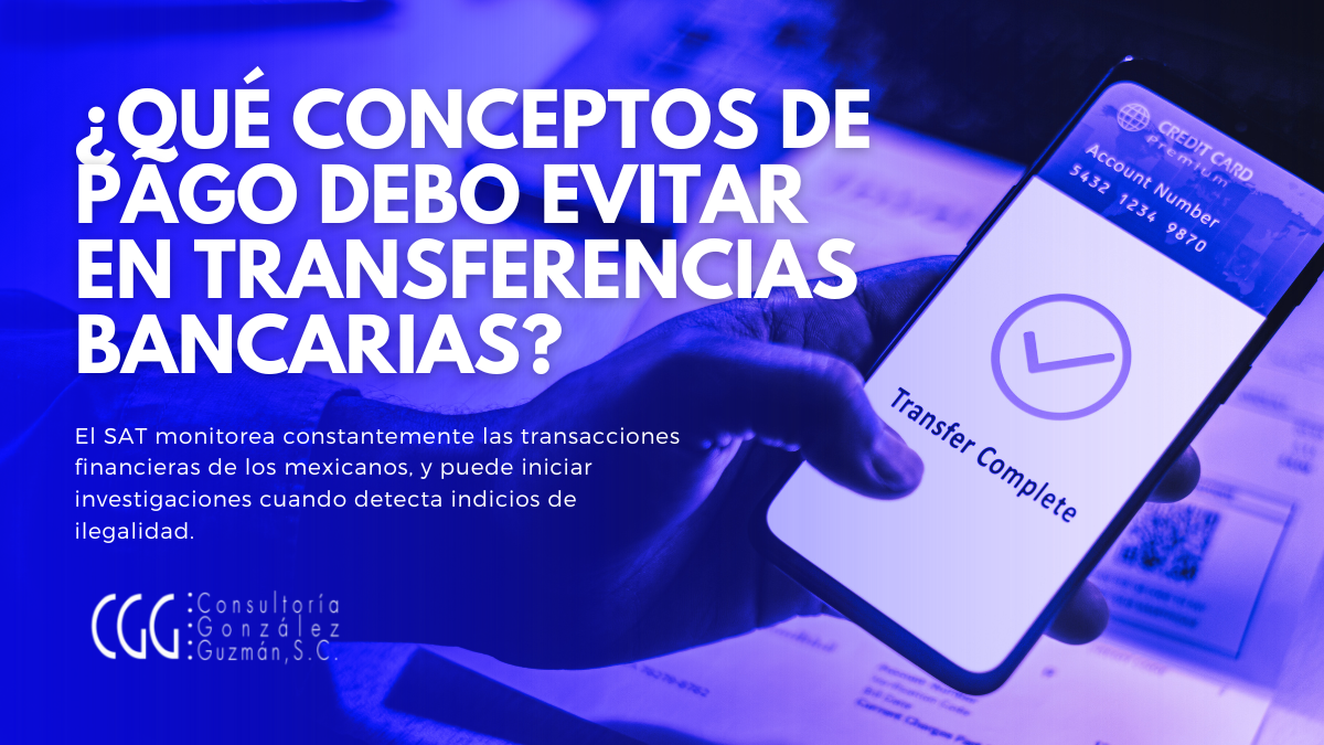 ¿Qué conceptos de pago debo evitar en transferencias bancarias?